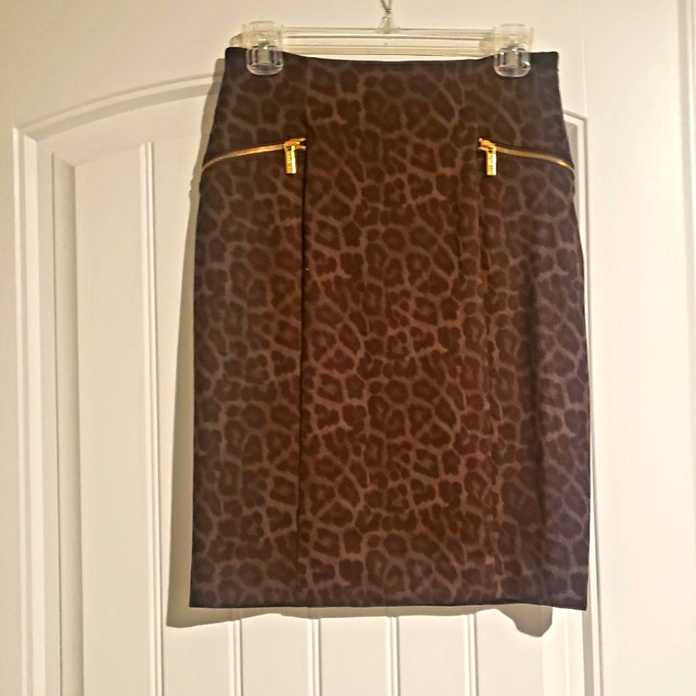 Michael Kors Petite Leopard Size 2 Skirt